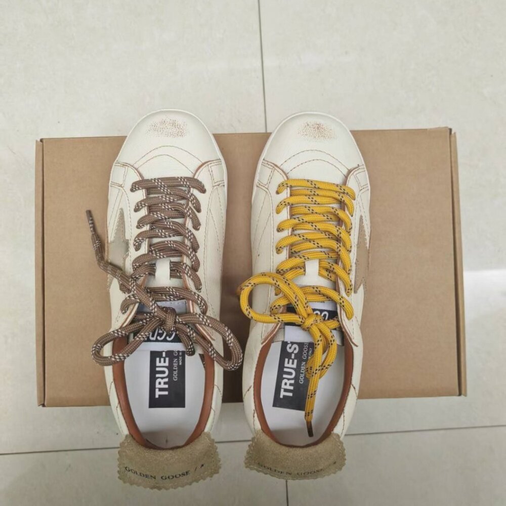 Golden Goose Cream and Yellow Loafers